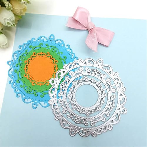 Miniatura 3 de Troqueles de corte de metal, marco de encaje redondo, plantilla de troquelado para hacer tarjetas, álbumes de recortes, manualidades, álbumes de