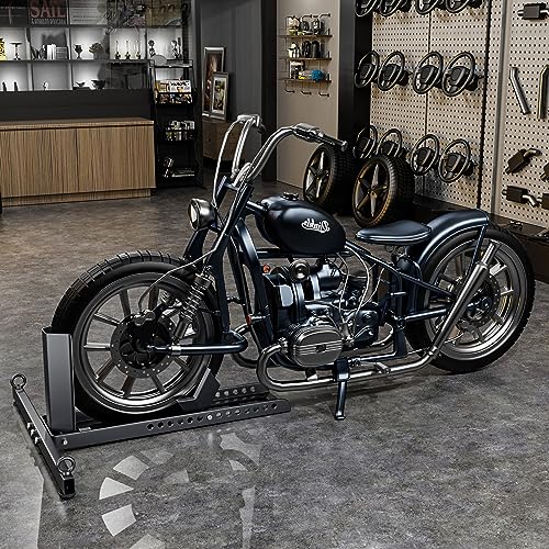 Dithoko Adjustable Motorcycle Wheel Chock Stand, 1800Lb Capacity Heavy-Duty Motorcycle Stand Wheel Tire Chock, Motorcycle Trailer For 15"-22" Wheels #TOP1