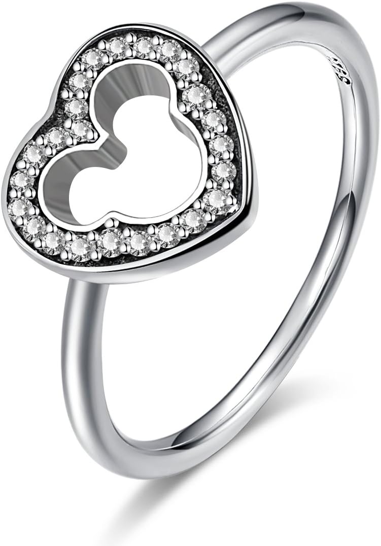 Cute Mouse and Bow Finger Ring Birthday Jewelry Gifts for Women