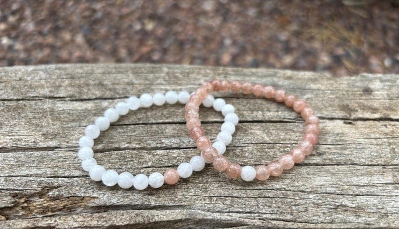 Bracelets couples en pierre de lune et soleil FIZA_CPL_219 - 4