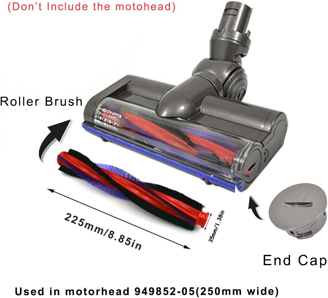 225mm/8.85in Vacuums Brush Bar Brush Roller Replacement Compatible with Dyson V6 DC59 DC62 SV03 Brushbar Vacuum Cleaner Accessories, Part no. 963830-02