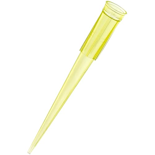 Miniatura 9 de OIIKI Puntas de pipeta de 200 ul, 1000 puntas universales de pipeta líquida, amarillo transparente, sin ADNasaRNasa, pipetas de transferencia de