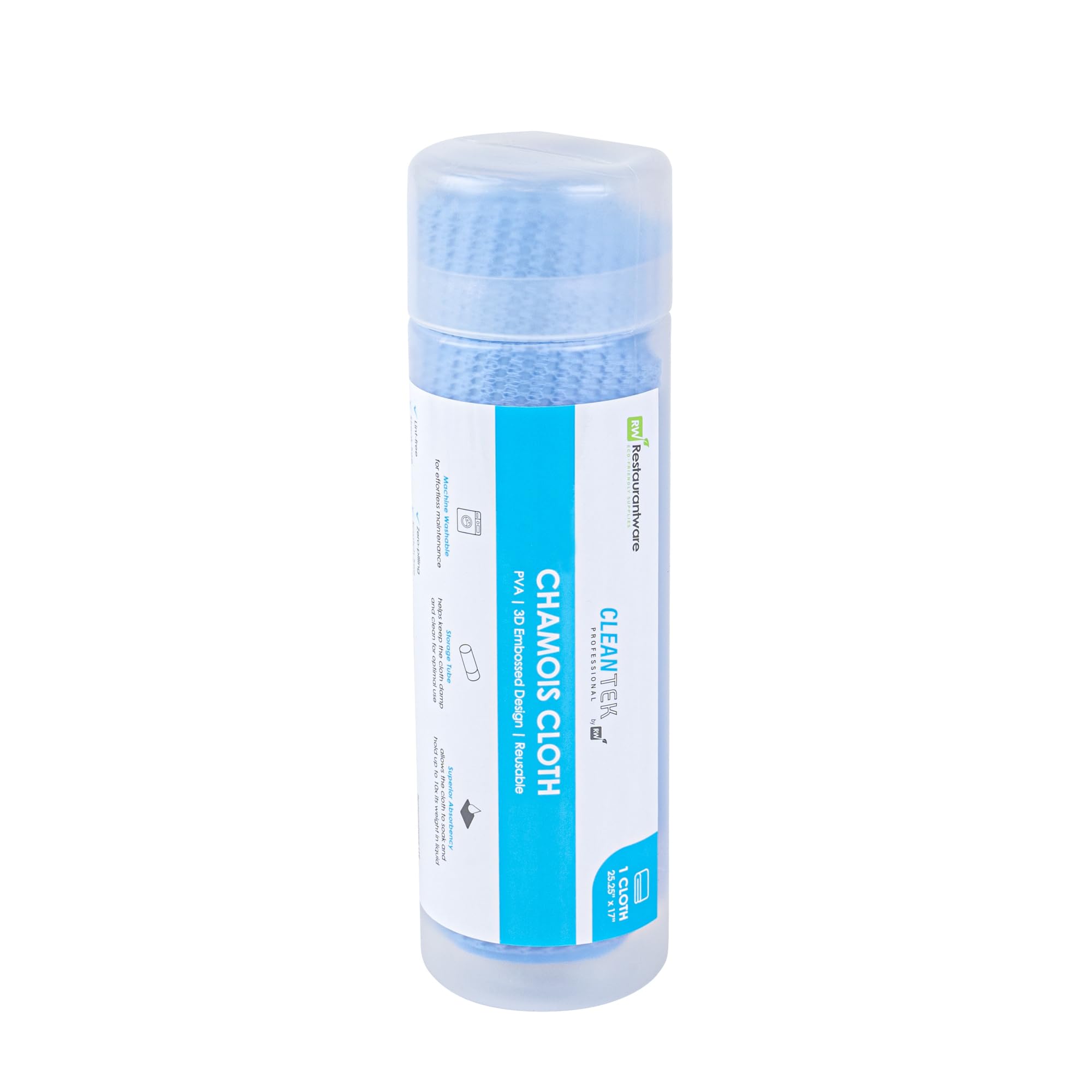 Clean Tek Professional Blue 3D Gamuza – con tubo de almacenamiento – 25 1/4 pulgadas x 17 pulgadas – 1 caja