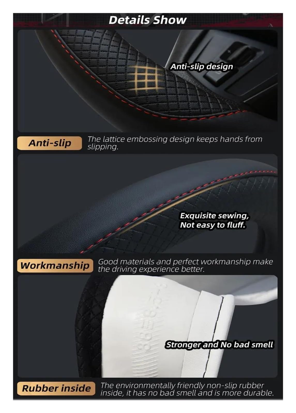 Volante Coprivolante per Mini per Cooper One per Clubman per Countryman per Clubvan Coupe Coprivolante in Pelle per Auto Accessori per Auto Copri Volante(Nero)