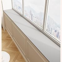 BANEBOR Adjustable Window Sill Cushion Pad - Waterproof Non-Slip Cut-to-Fit Seat Mat for Bay Windows & Narrow Sills (Light Grey, 59x6")