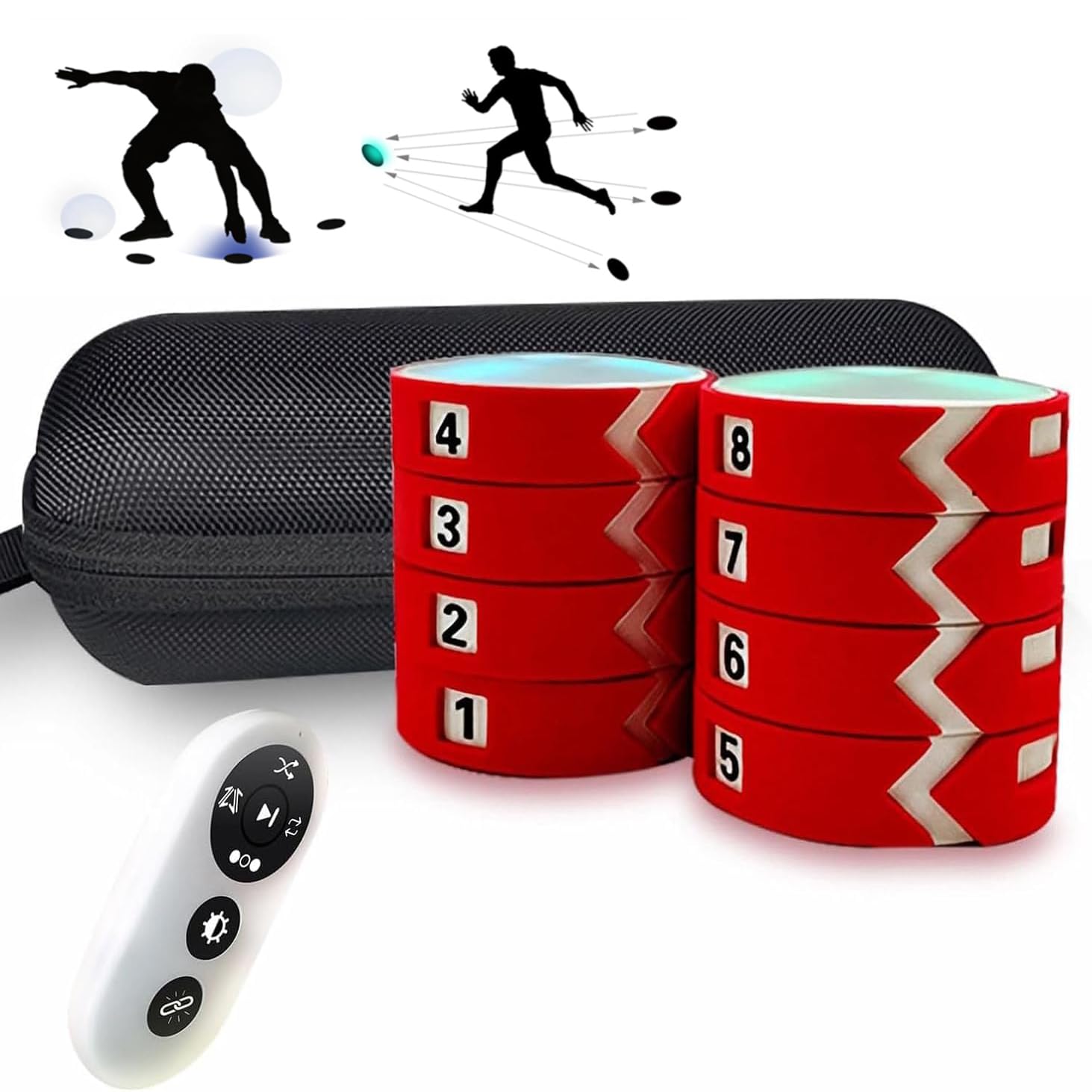 Kadxyan Light Reaction Training Pod, Agile Fitness 4 Modes And 4 Color With Remote Control, Hand-Eye Coordination Training, With Reaction-Enhancing Speed And Agility