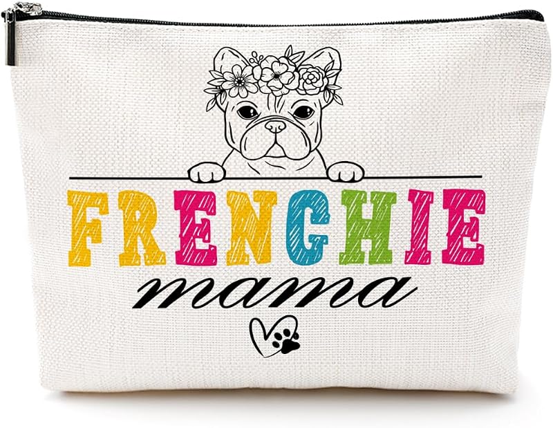 Necessaire de maquiagem CQM com estampa de Bulldog Francês, 1 unidade