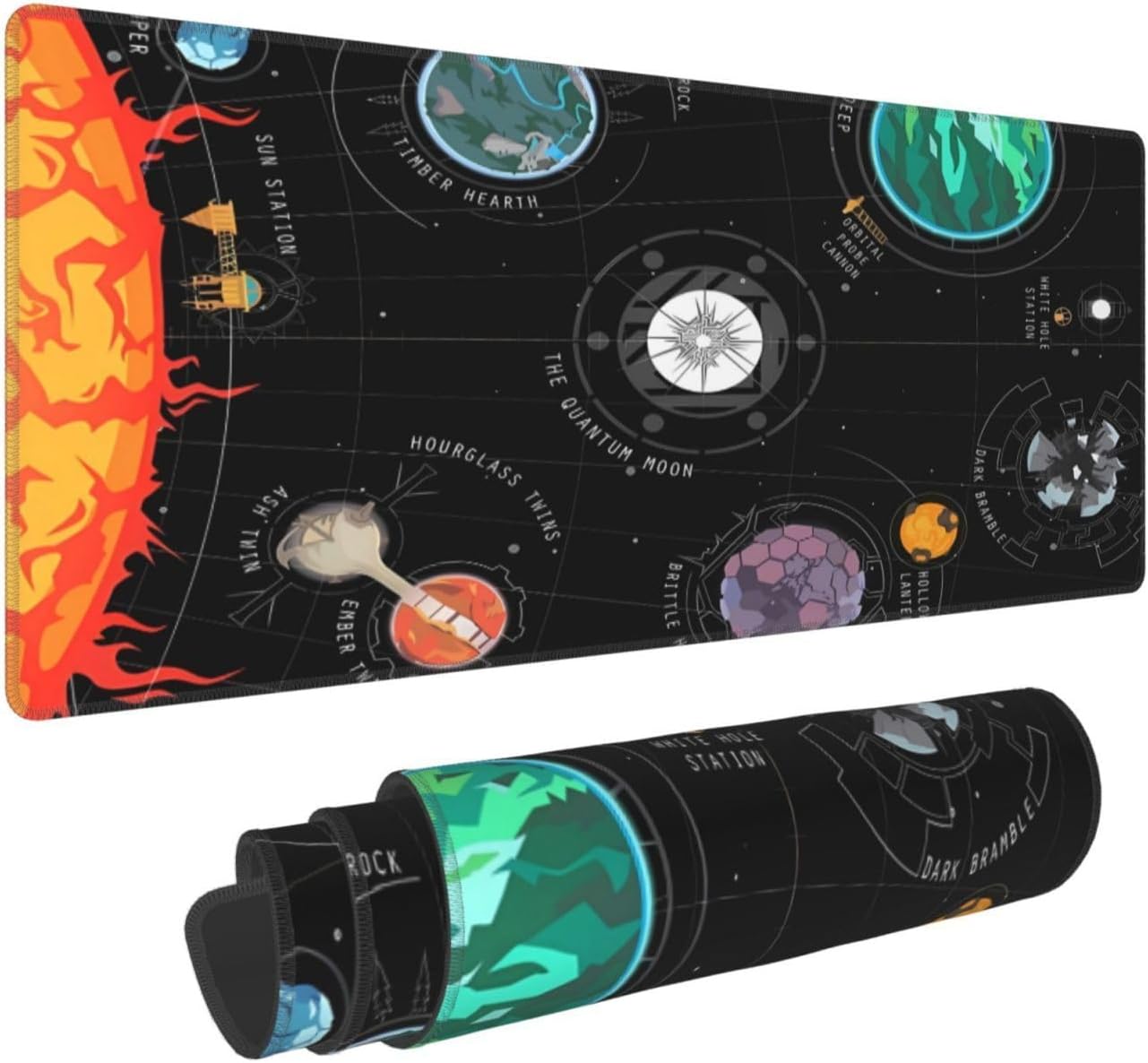 Gaming Mouse Pad, Outer Wilds System Mouse Pad Large Extended Computer Mouse Mat Keyboard Full Desk Mousepad for Gaming, Office, Home 11.8x31.5 Inch