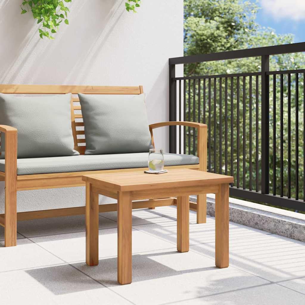 Tavolo da giardino marrone, 50 x 35 x 36 cm, in legno massello teak, moderno, piccolo e resistente alle intemperie, per terrazza, balcone, lounge