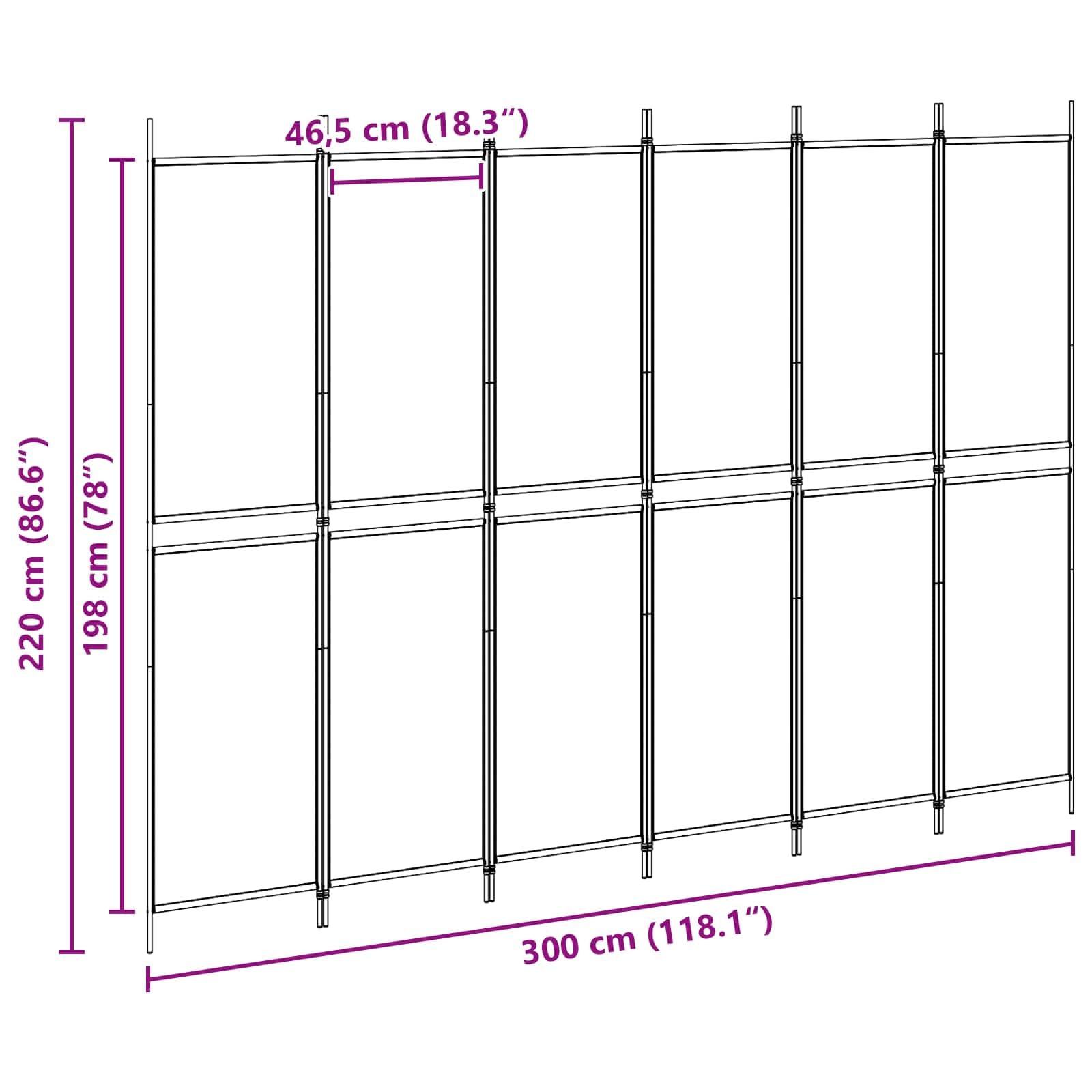 6 divisori in tessuto, 300 x 220 cm, pieghevole, per soggiorno e ufficio, beige