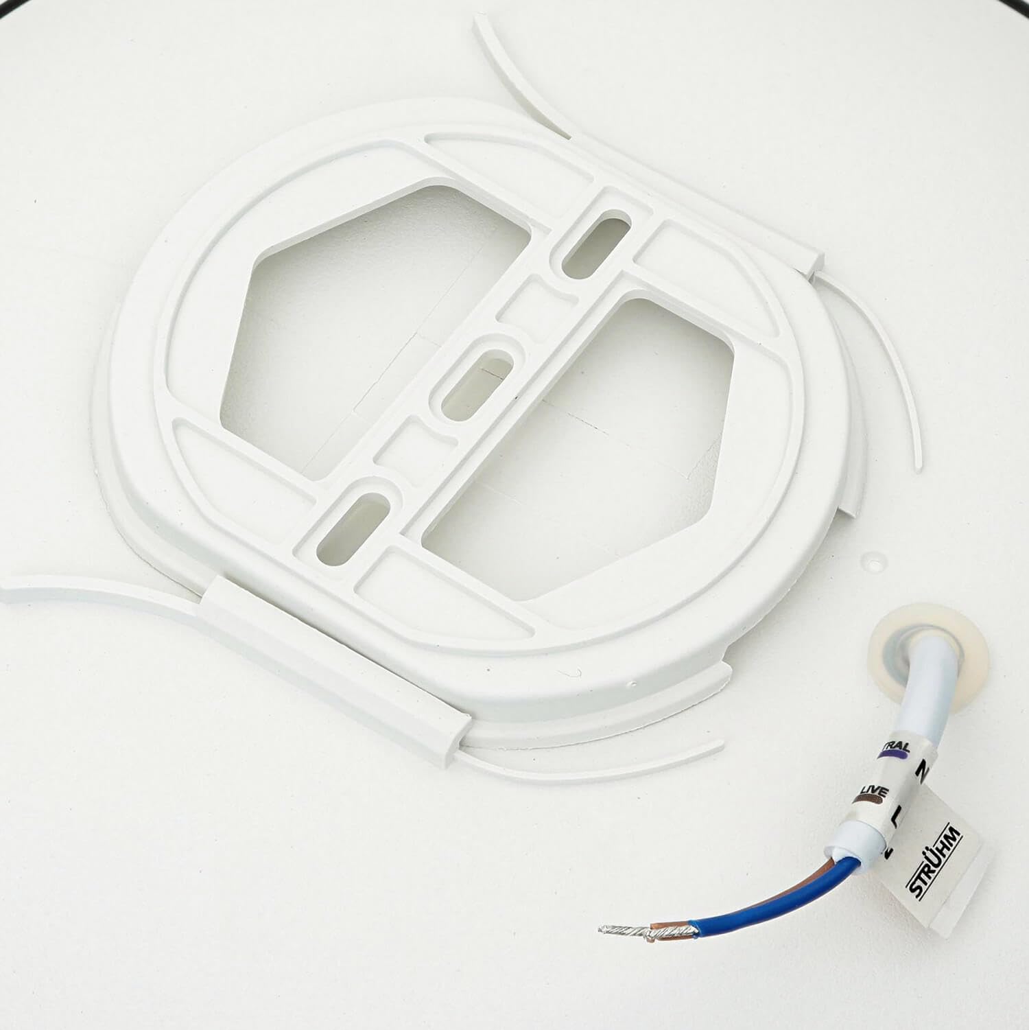 LED lámpara de techo redonda Ø 23 cm H: 5 cm plana IP44 blanco negro 4000 K 1840 lm blanco neutro antideslumbrante lámpara de techo lámpara de baño