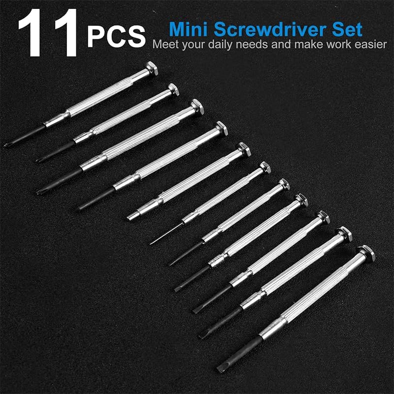 11 PCS Mini Precision Screwdriver Set, Professional Magnetic Repair Tool with Portable Case, Small Screwdriver Set for Electronics, Toys, Computer, Watch Repair