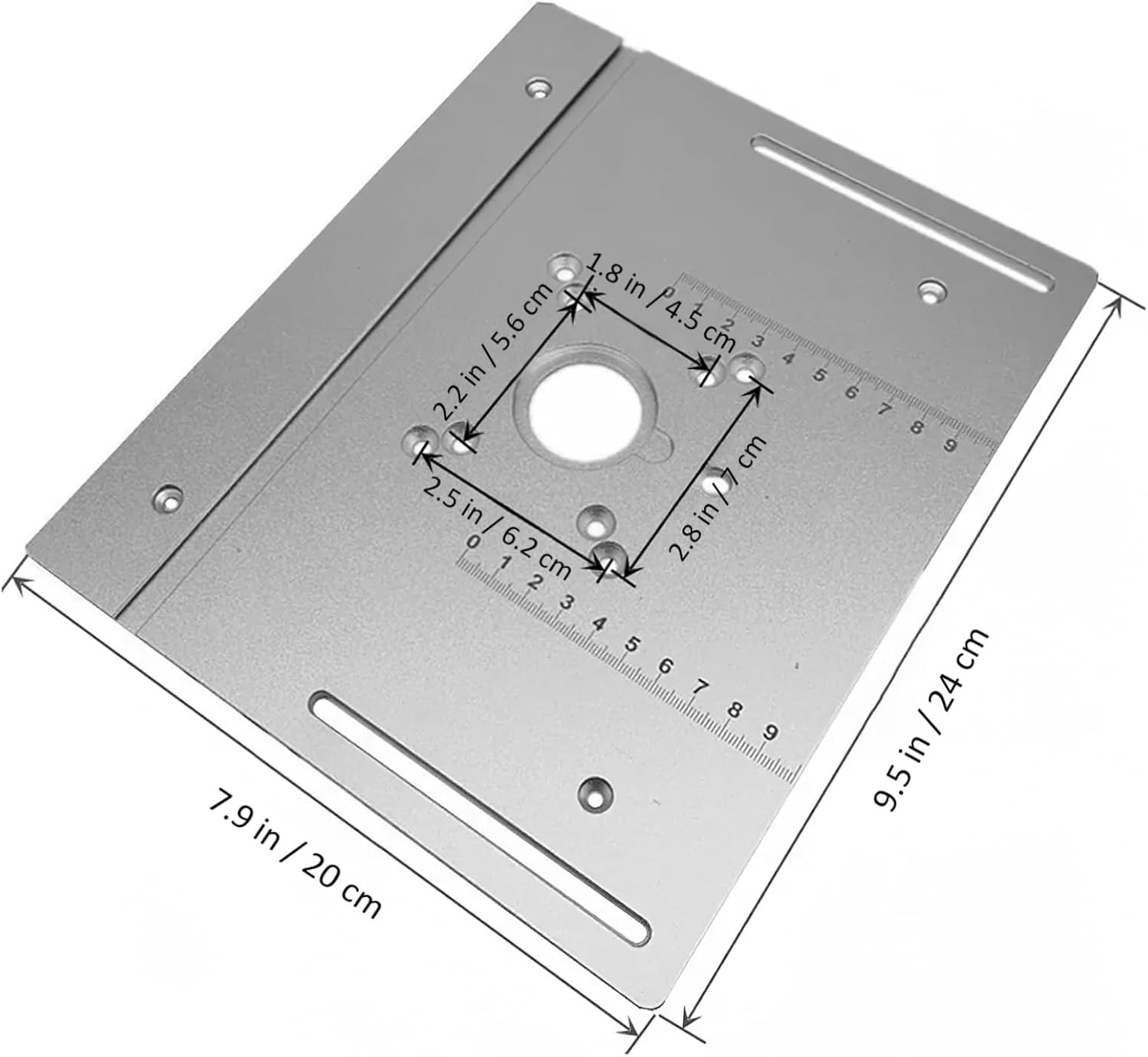 Aluminum Alloy Router Table Insert Plate Router Insert Plate Kit for Woodworking Bench