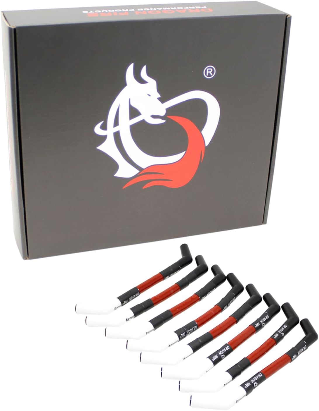 AIP Electronics Dragon FIRE Performance 15mm 10.5" for Smart Coils IGN-1A IGN1A High-Temp Fiberglass Sleeved Ceramic 40 ohm/ft Plug Wires Compatible with LS Series Engines V8 OEM Fit SPW3009WC-RD