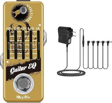 5-Band Guitar Graphic Equalizer Pedal & DC 9V Guitar Pedal Power Supply Adapter