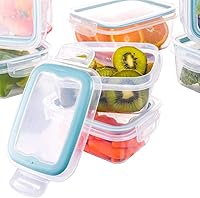 Vista 4 de Air Tight Sealable Hermetic Plastic Containers for Food and Cereal Storage. Perfect Lock Lids for Kitchen and Organization. Microwave/Freezer &