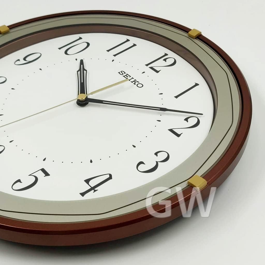 Seiko Brown Case Quiet Sweep Wall Clock QXA748B BigaMart