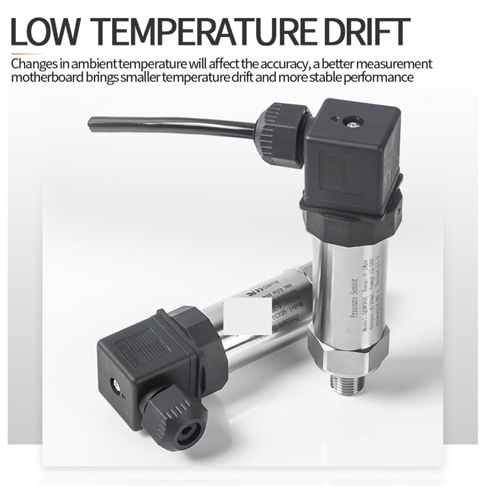 Transmisor de presión compacto 4-20 mA, sensor aire Alta precisión(0.2%,0-40MPA)