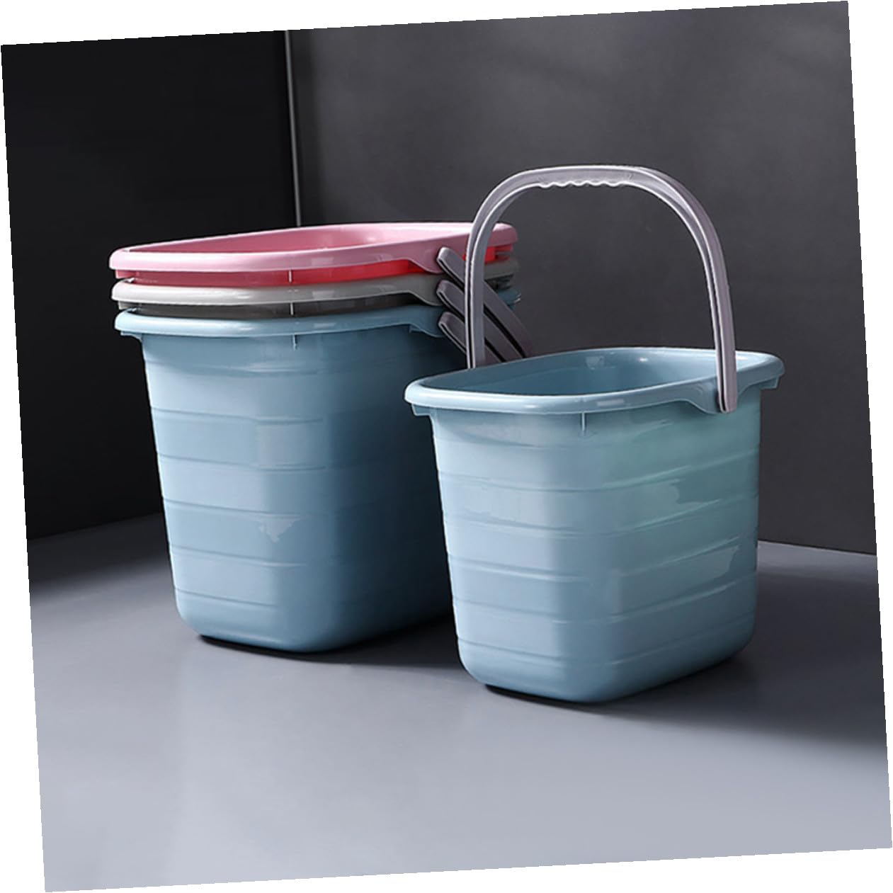 Abaodam Secchio D'acqua in Plastica Multipurpose Antiscivolo per Famiglia e Giardinaggio, Contenitore Resistente per Piante e Lavanderia Manico Ergonomico