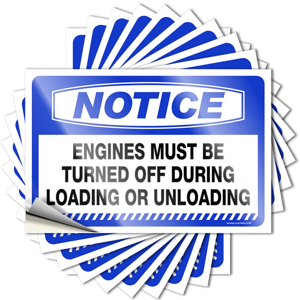 Teen Bedroom Decor Door Decals | Notice Engines Must Be Turned Off During Loading Or Unloading Funny for Inside Decor(12X18CM)