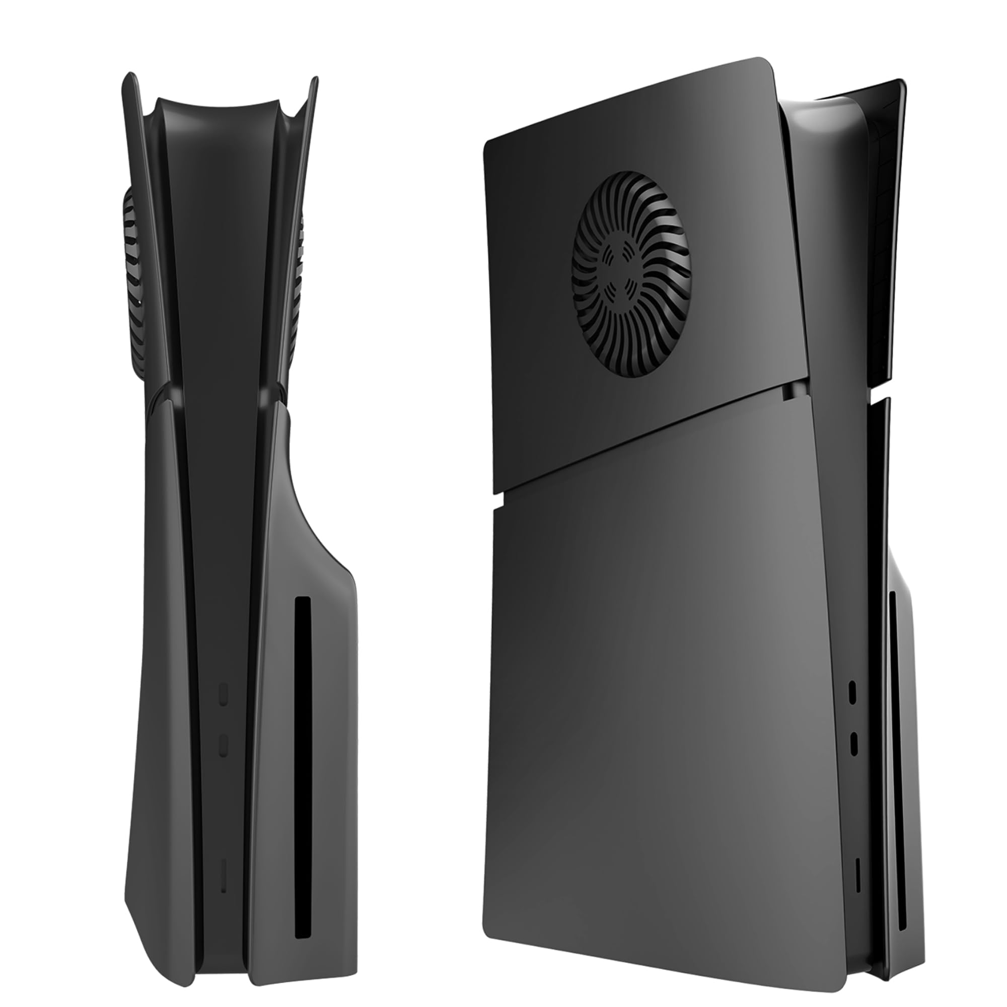 DOBEWINGDELOU Faceplate per PS5 Slim Disc Edition con prese d'aria e filtro antipolvere, pannelli laterali ABS antipolvere di ricambio