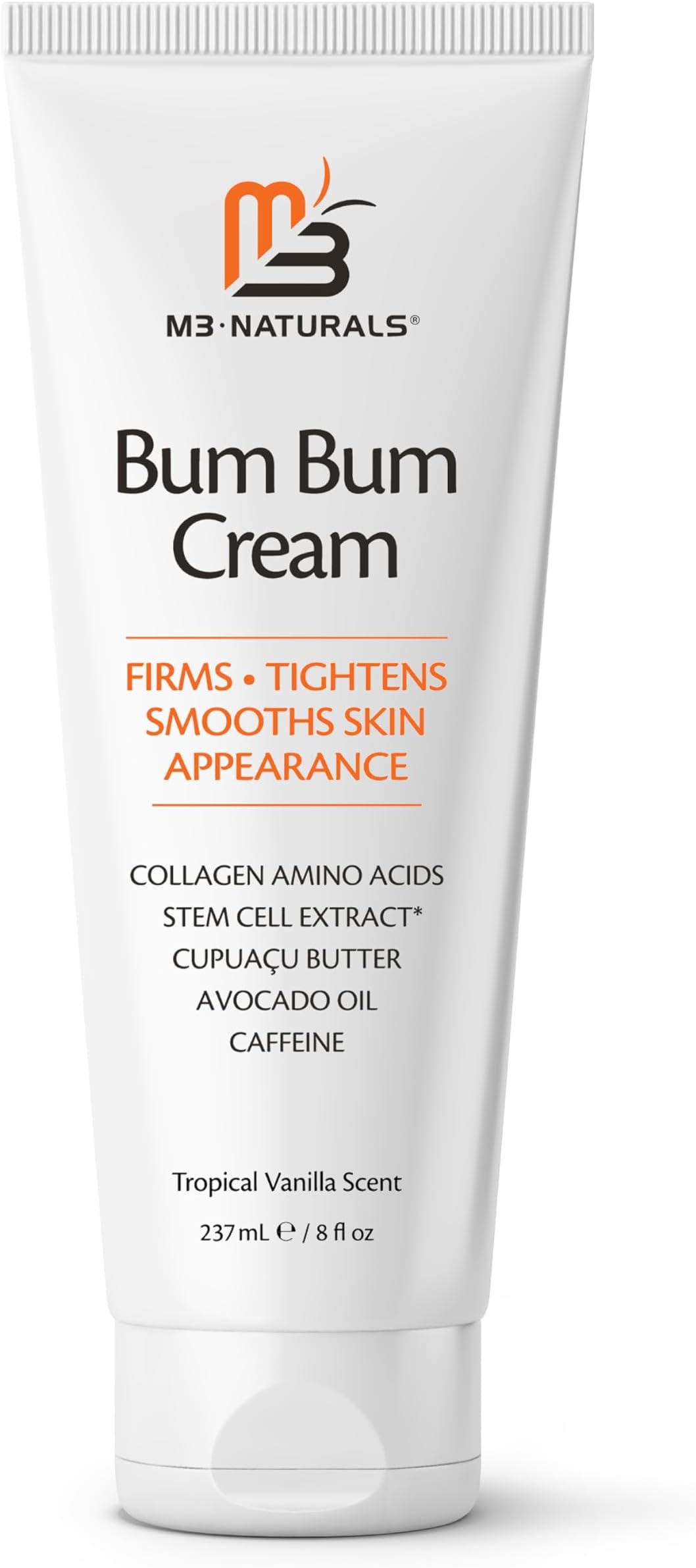 Bum Bum Cream with Lemon Vanilla Scent, 2-in-1 Skin Care Cellulite Treatment & Massage Lotion, Non-Greasy Skin Tightening for Firm Butt, Belly, and Thighs with Cupuaรงu, Collagen, and Caffeine, 8 Fl Oz
