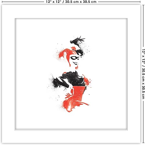 Miniatura 6 de Trends International Gallery Pops DC Comics Harley Quinn - Arte de pared clásico de Harley versión enmarcada blanca 12 x 12 pulgadas