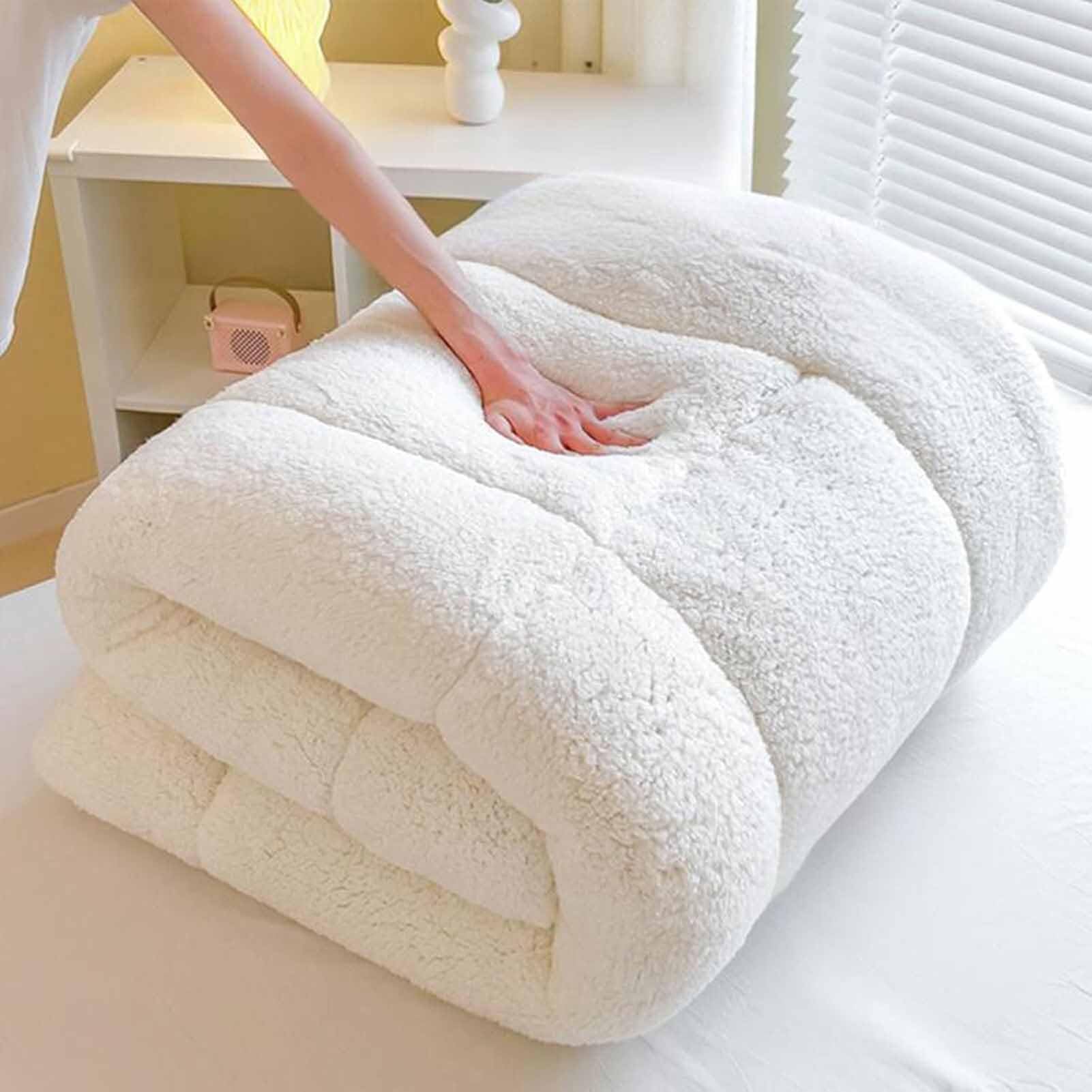 Podwójny japoński futon pokrowiec na materac z wełny jagnięcej narzuta składana pościel do akademików naturalna 90 x 200 cm pościel przytulne i stylowe rozwiązanie do spania