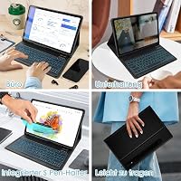 SOPPY Hülle mit Tastatur für 12,4'' Samsung Galaxy Tab S10+/S9 FE+/S9 Plus/S8+/S7+/S7 FE, Kabellose 7-Farbige Beleuchtung Tastaturhülle Schutzhülle Bluetooth Tastatur Hülle-Deutsches QWERTZ, Schwarz – Ansicht 7