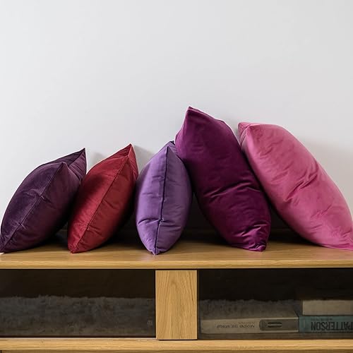 Miniatura 3 de Juspurbet - Juego de 2 fundas decorativas de terciopelo para cojines, fundas suaves para sofá, cama o sillón con cremallera oculta, para sala y