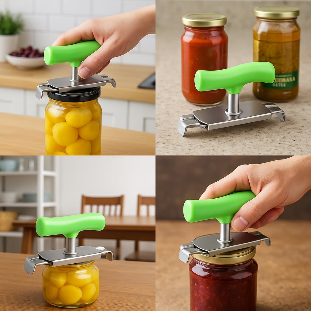 Vios Store Kavanoz Kapağı Açıcı – Ayarlanabilir Metal Kavanoz Açacağı, Ergonomik Silikon Saplı, Güç Gerektirmeyen Kaymaz Kapak Açıcı, Mutfak Yardımcı Gereci