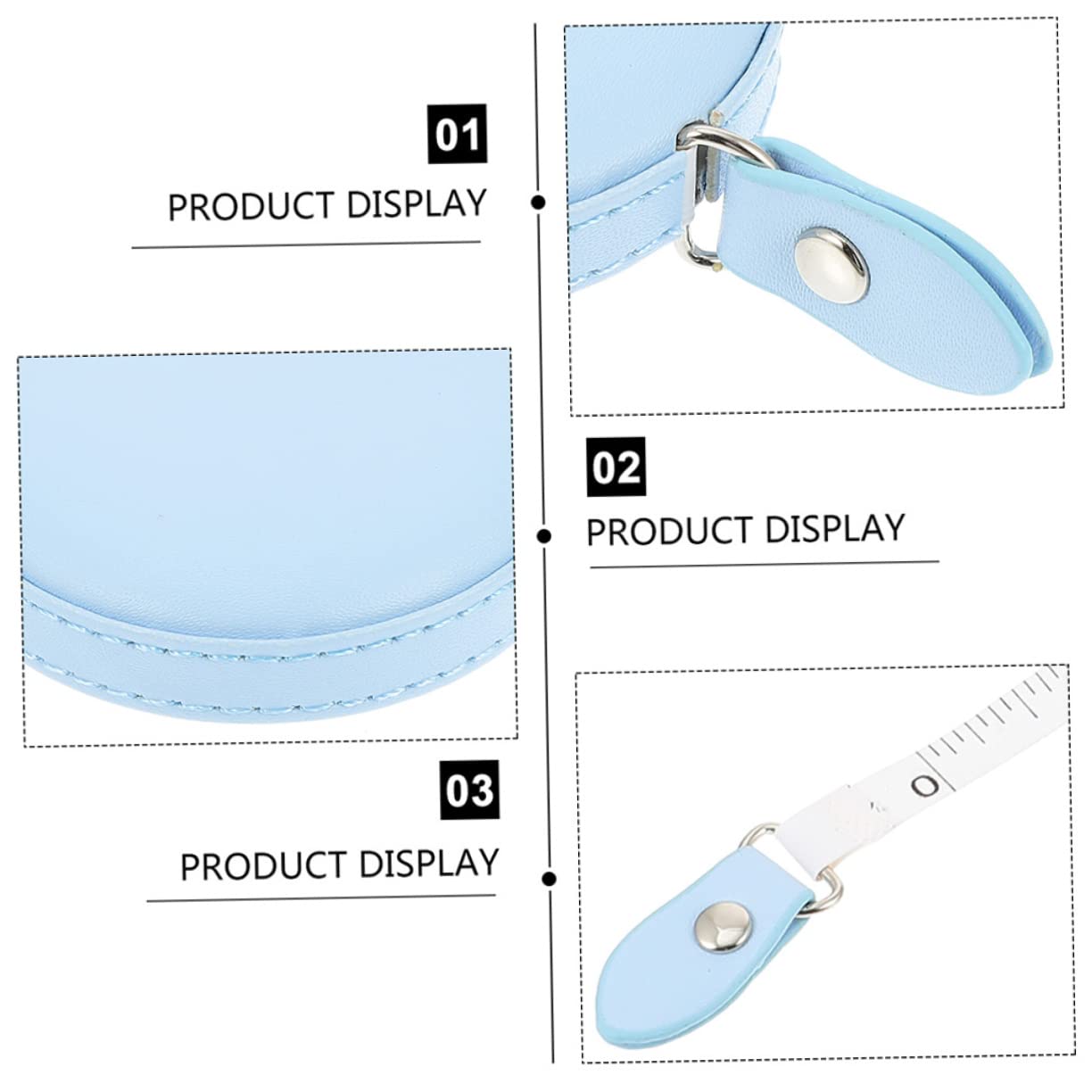 8piezas Cintas Métricas De Pu De Cintas Medidoras Pequeñas Para Cuerpo y Costura Diseño Portátil y Flexible Sin Logo Color y Azul