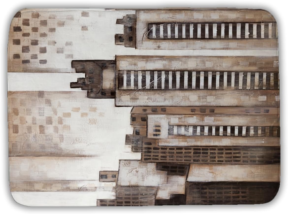 Begin Home Decor C1BM1724K55R2S 17 x 24 in. Square City - Brown Bath Mat for Home Decor - Cozy & Stylish