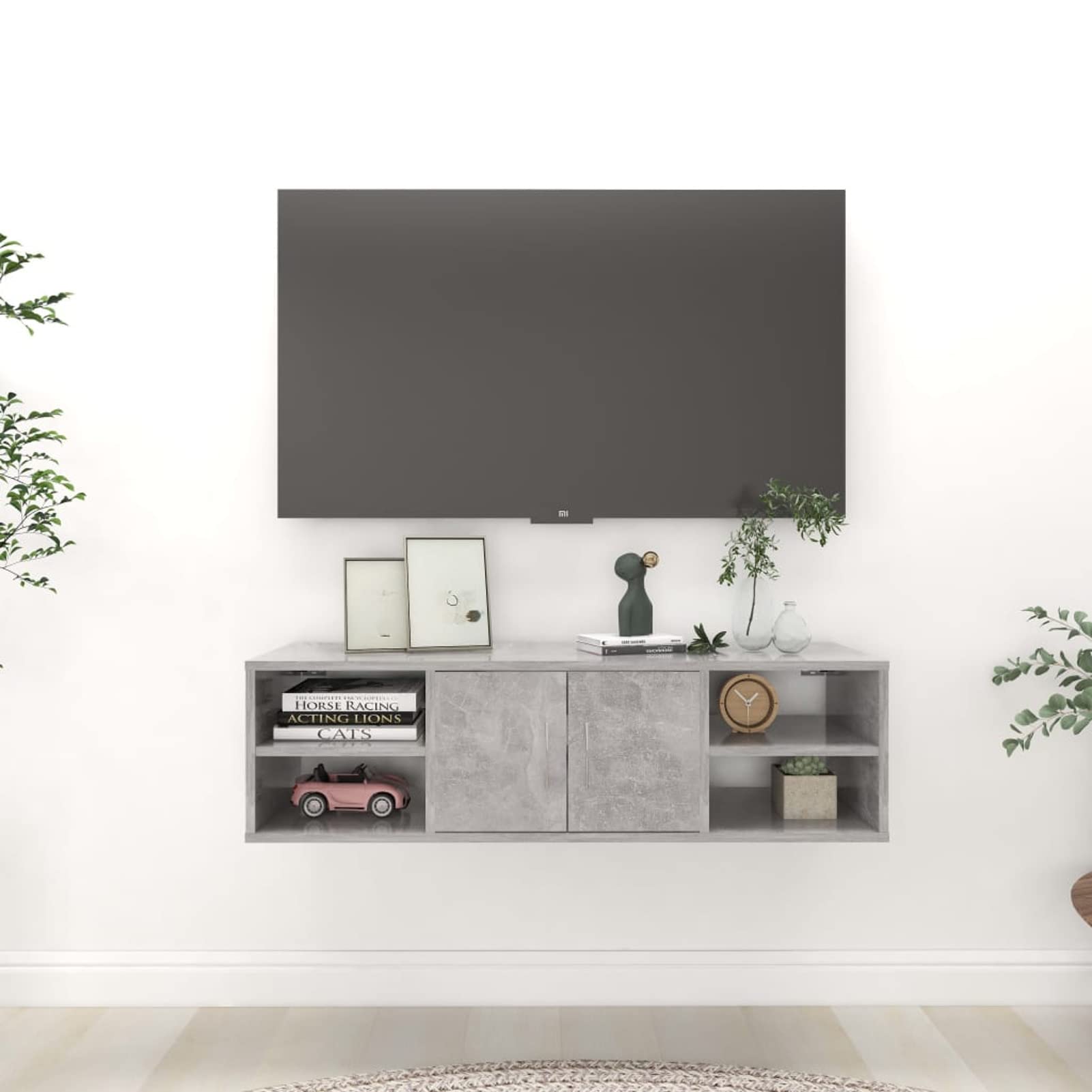 ShGaxin Estantería de Pared, Estanteria Pared, Estanteria Baño, Balda Pared, Baldas Flotantes, Estante Cocina, Baldas Cocina, aglomerado Gris hormigón 102x30x29 cm