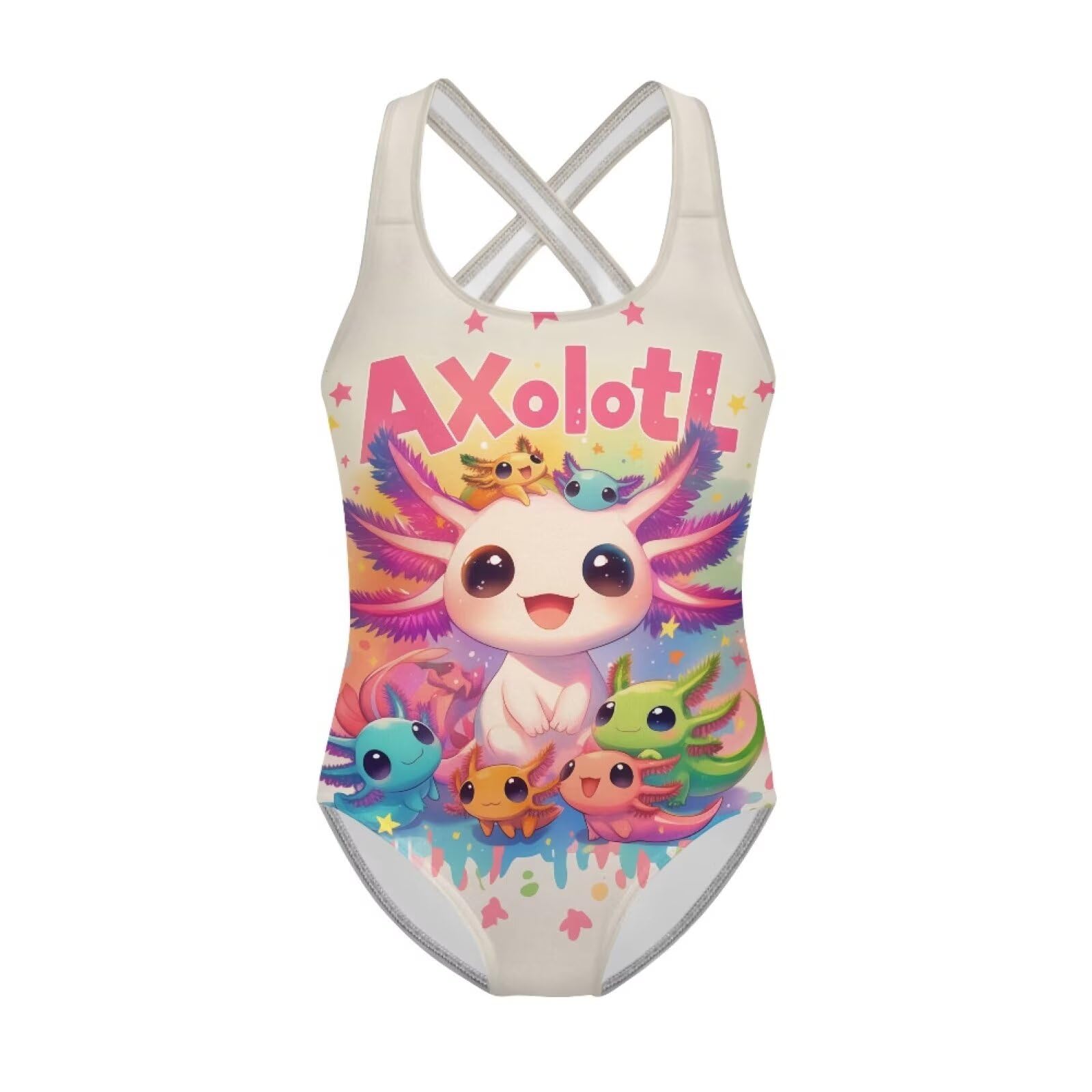 Girls Swimsuit Criss Cross Back 1-Piece Summer Beach Swiwmear