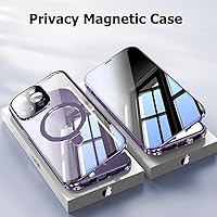 Vista 3 de AnMengXinLing Funda magnética antiespía para iPhone 15 Pro Max, compatible con soporte MagSafe, con protector de pantalla de privacidad para cámara