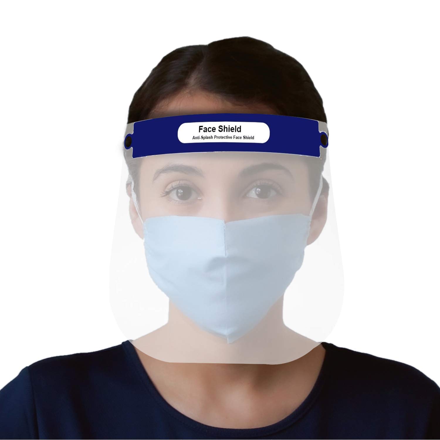 ORILEY AYURVEDA ORFS01 350 Micron Disposable Face Shield with Adjustable Elastic Strap Anti-Splash Single Use Protective Facial Cover Transparent Full Face Visor with Eye & Head Protection (1 Pc)