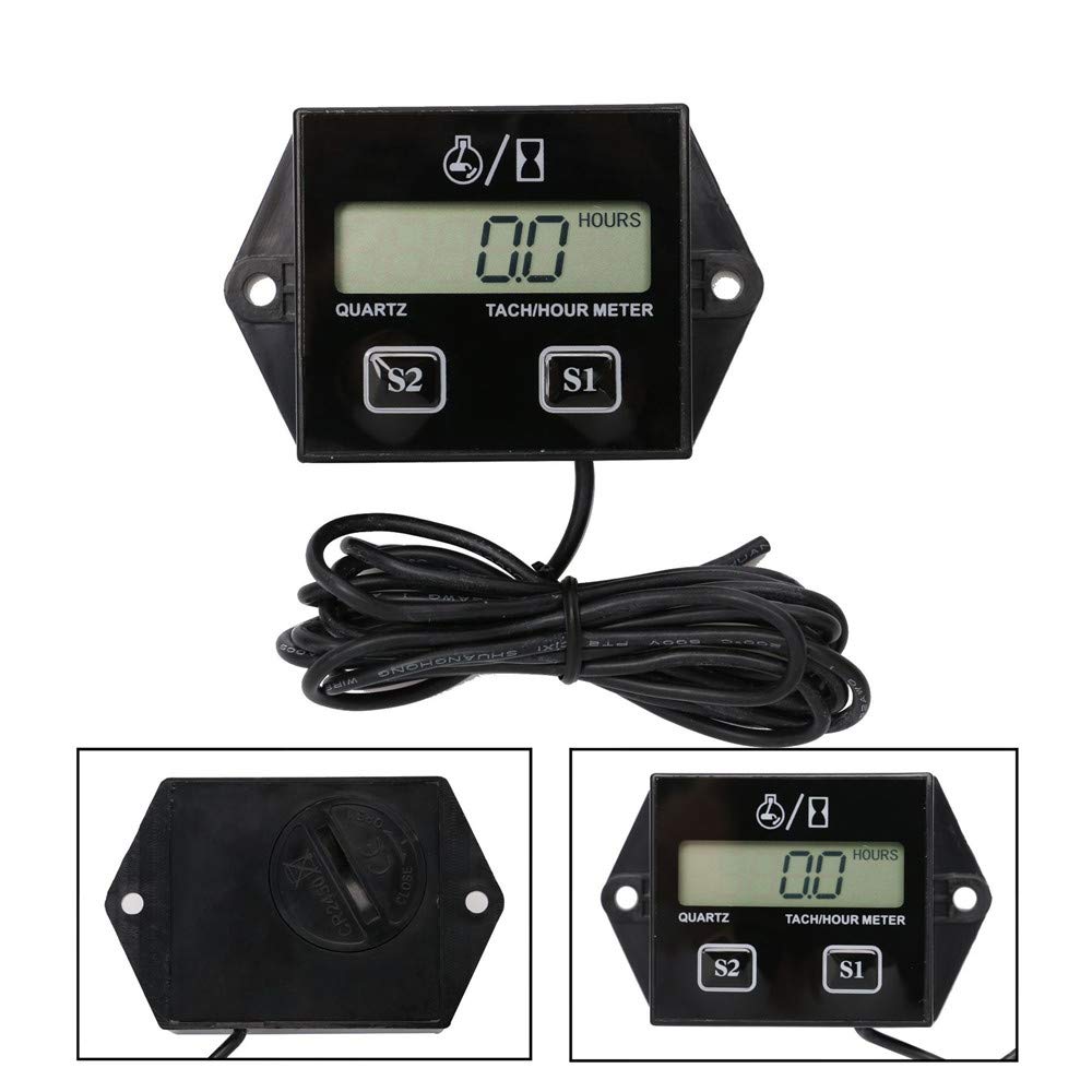 Buy CHUDAN LCD Inductive Tachometer Digital engine tach with hour