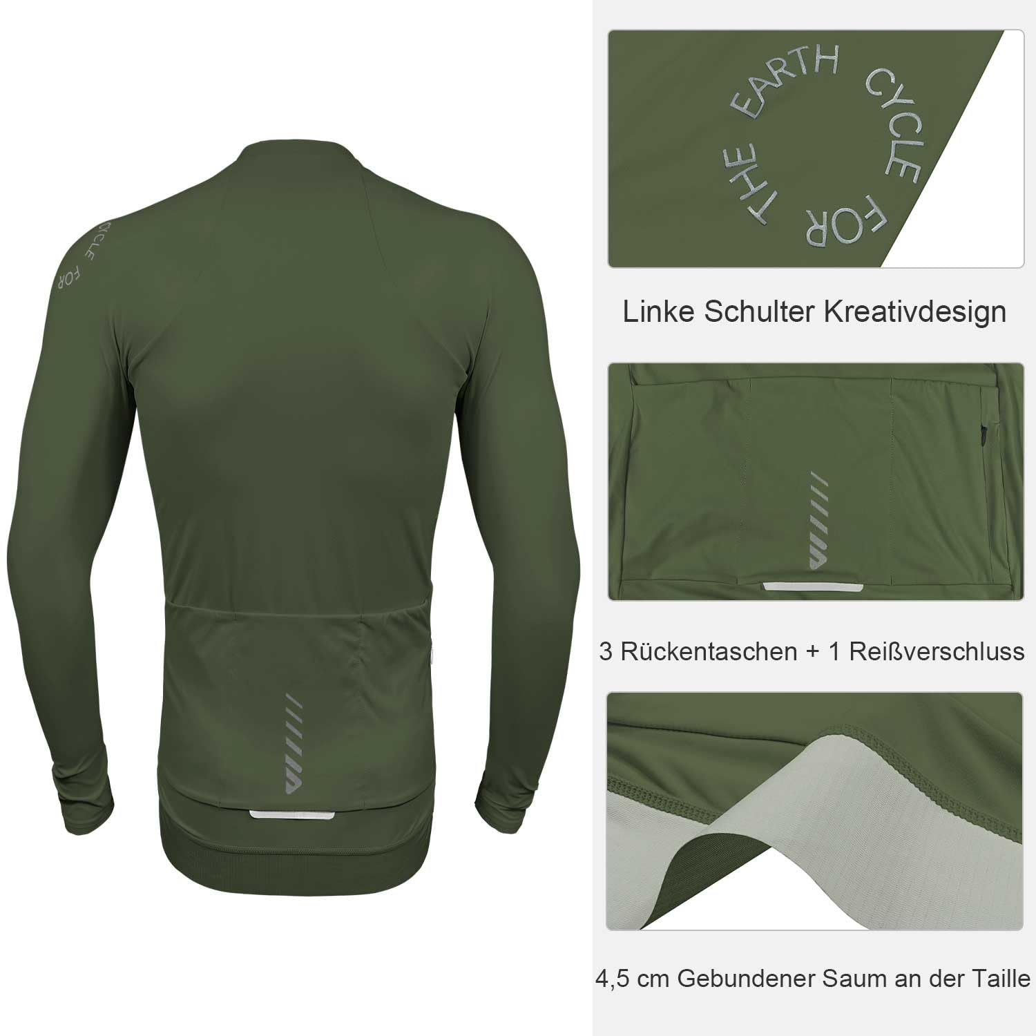 Wulibike Maglia da Ciclismo Uomo Maglia Ciclismo Maniche Lunghe Traspirante Asciugatura Rapida Maglia Ideale per Bici Allenamento Strada Outdoor