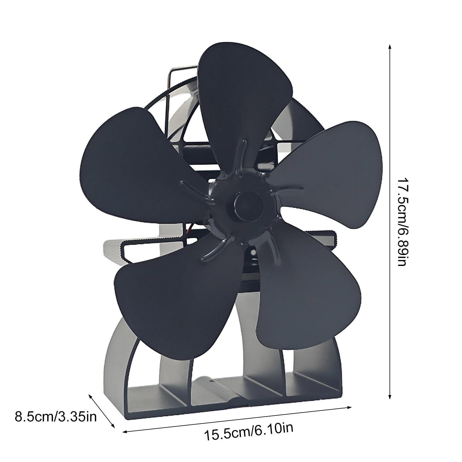 5Blade Ofenventilator geeignet für Holzofen Kamine gleichmäßige Wärme Wohnraum kein Strom erforderlich