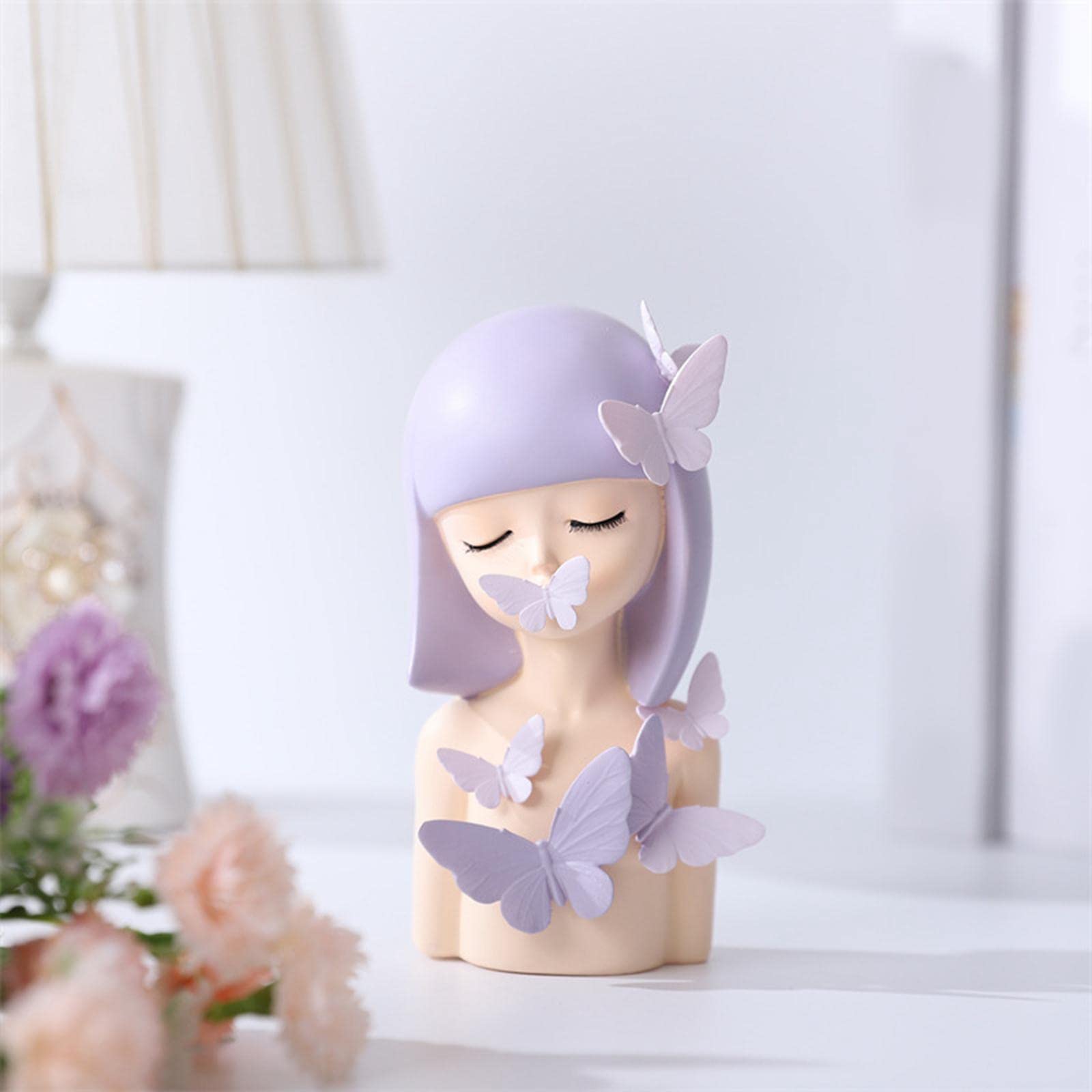 Amazon.co.jp: 蝶の少女の置物、樹脂工芸品、収集価値のあるモダンな
