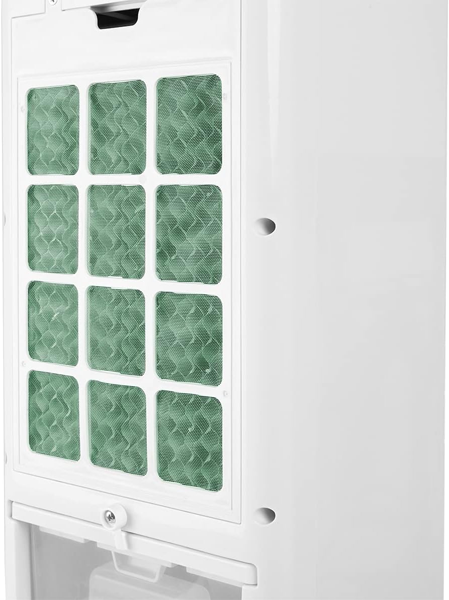 Rear view showing the removable air filter