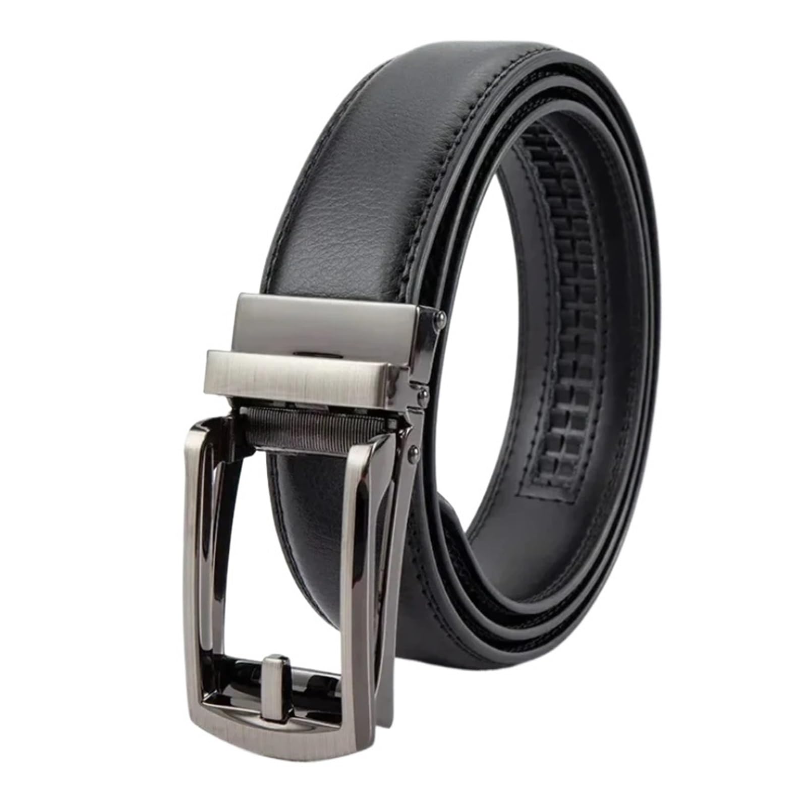 Ceinture en cuir for homme et femme, 3,5 cm, avec boucle automatique alliage, style business classique unisexe, for jeans Pour Le Quotidien