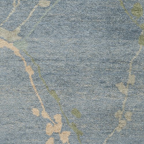 Martha Stewart Collection By Safavieh 2'3" X 10' Blue/Quartz Msr5536B Trellis Wool Runner Rug #TOP2