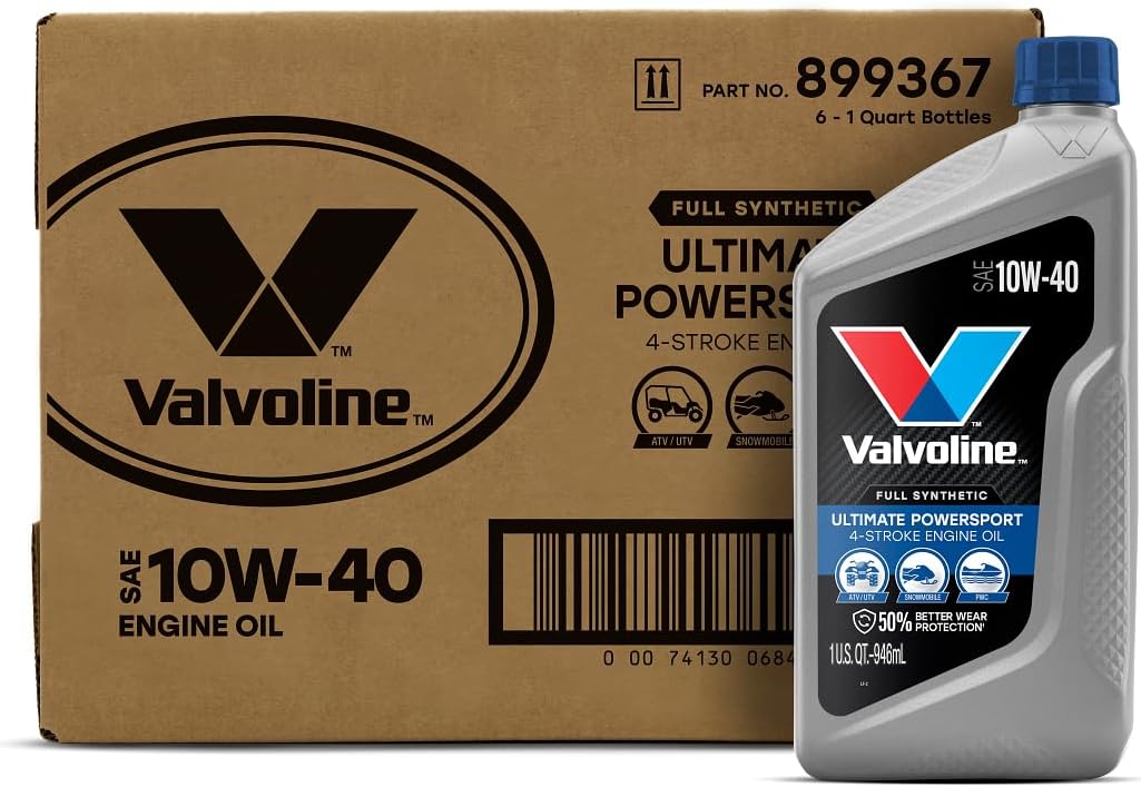 Valvoline 4-Stroke Powersport Full Synthetic Motor Oil 1 Quart (Pack of 6)
