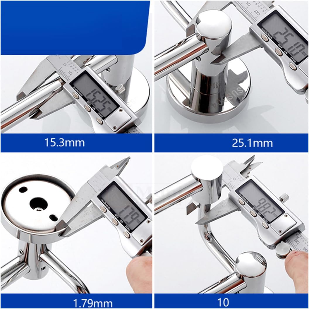 Folding Arm Swivel Towel Rack Bar Rails, 304 Stainless Steel Chrome Double for Bathroom Kitchen, Bath with Wall Mount Shelf(30CM)