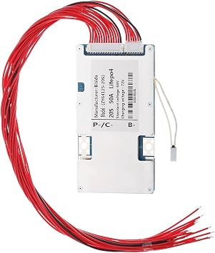 20S BMS 64V 50A Lifepo4 Battery Management System PCB Protection Board with Balance Wire and NTC,Ten Functional protections, Common Port, for Lifepo4 Battery Pack 20S 64V 50A