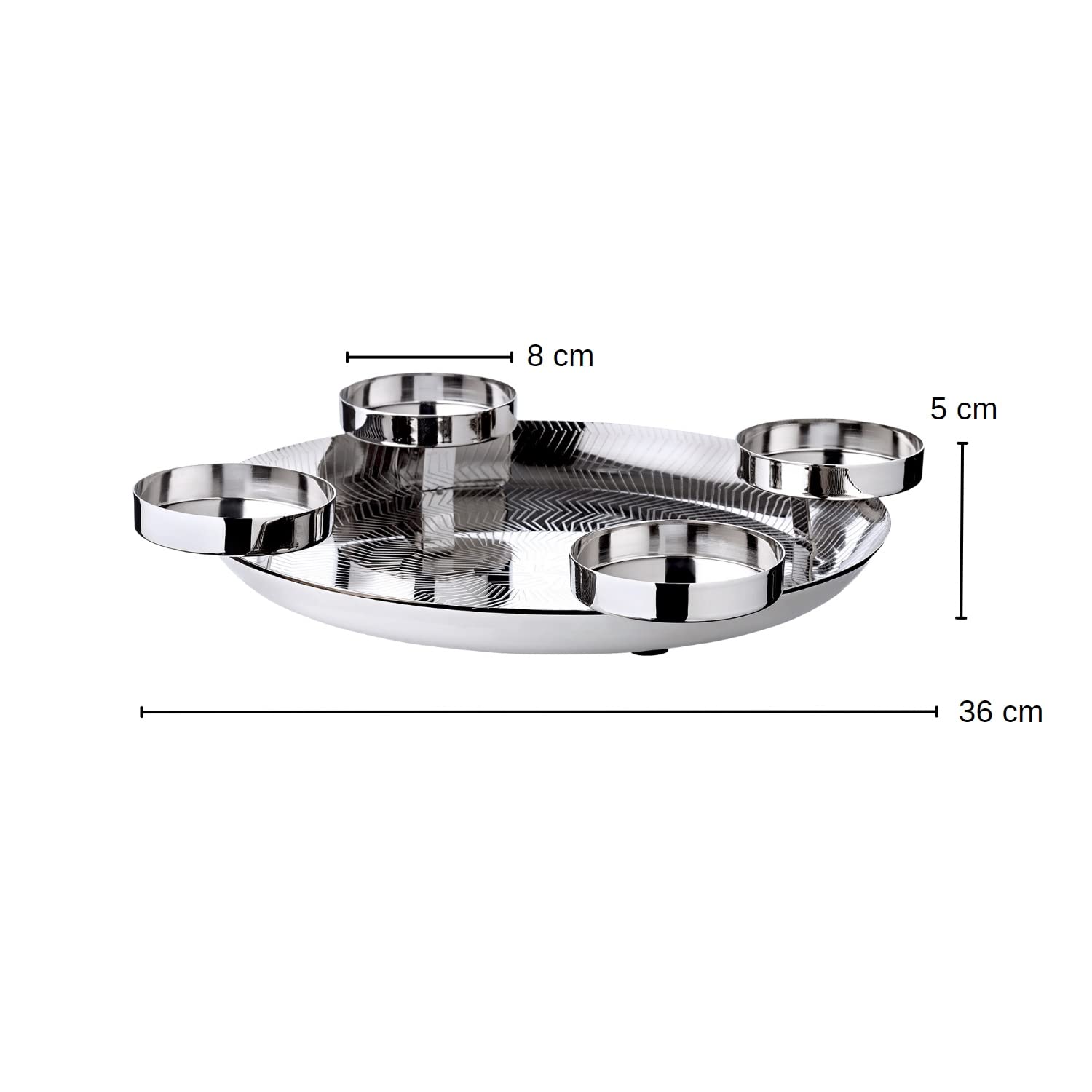 EDZARD Adventskranz Kaya (Ø 36 cm), Edelstahl hochglanzpoliert, silberfarben, für Stumpenkerzen ø 8 cm