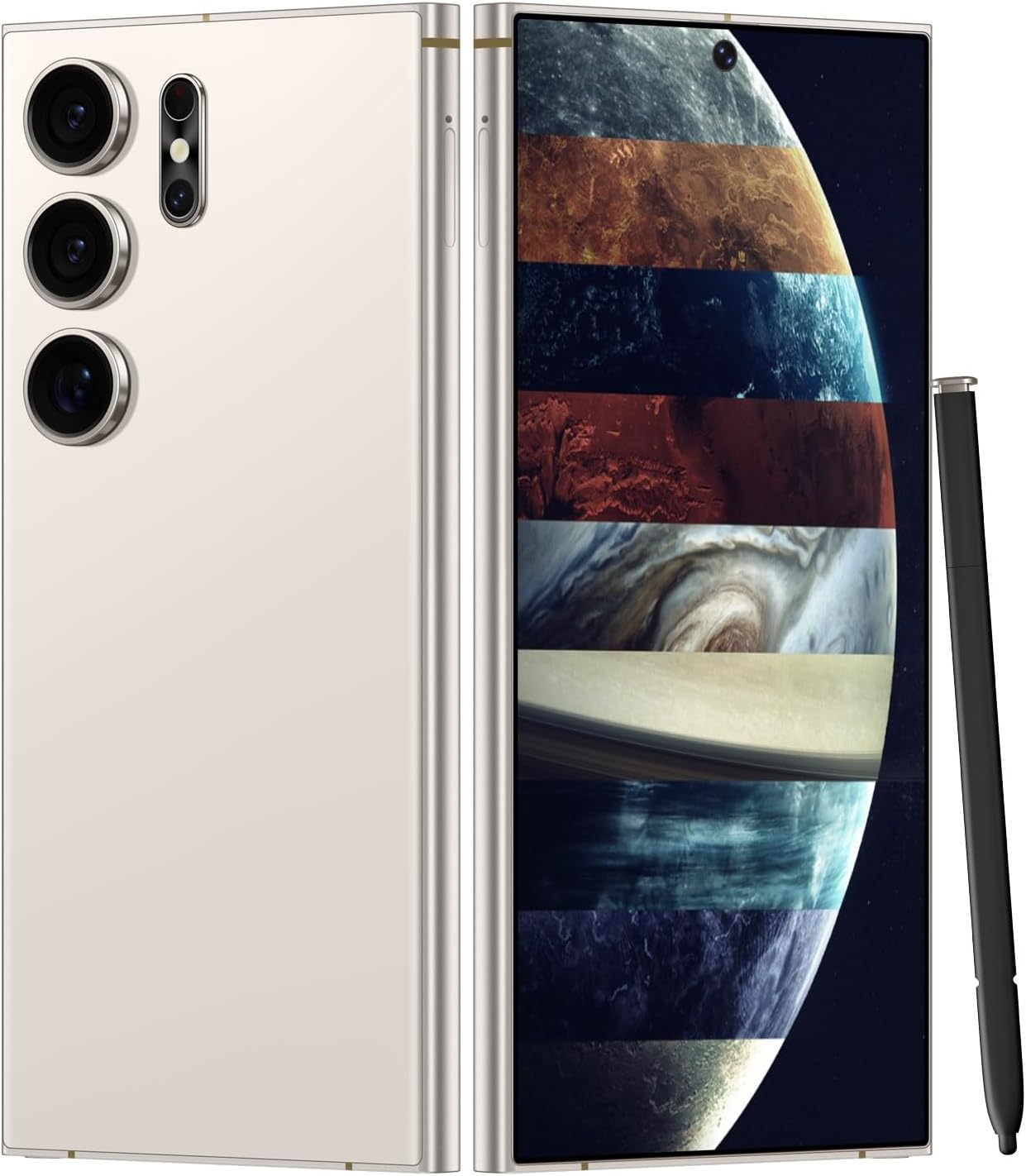 Unlocked Cell Phones A24 Ultra Smartphone Android 13 Unlocked Phones 8+256GB 6.8″ HD Screen Dual SIM 108MP+48MP Camera 6800 mAh and Built-in Pen (White)