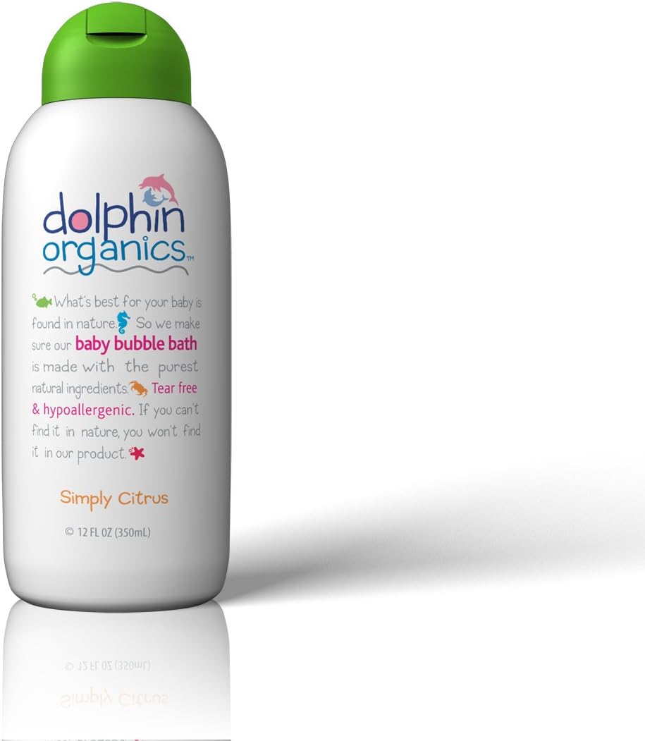 Dolphin Organics Hypoallergenic Simply Citrus Bubble Bath, 12 Fl Oz